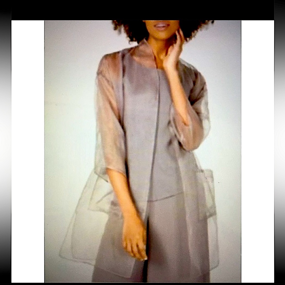 NWT Eileen Fisher Luna Washed Silk
Organza Kimono Jacket Size PL/PG
